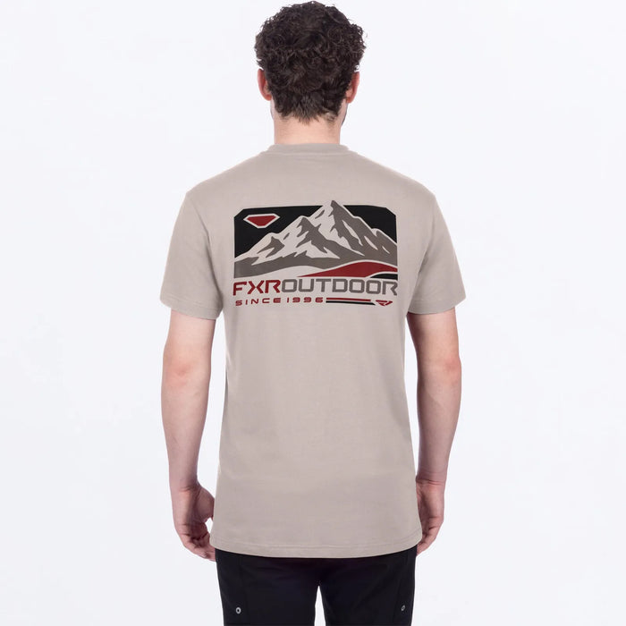 FXR Mens Mountain Premium T-Shirt - Sand/Oxblood, view 2