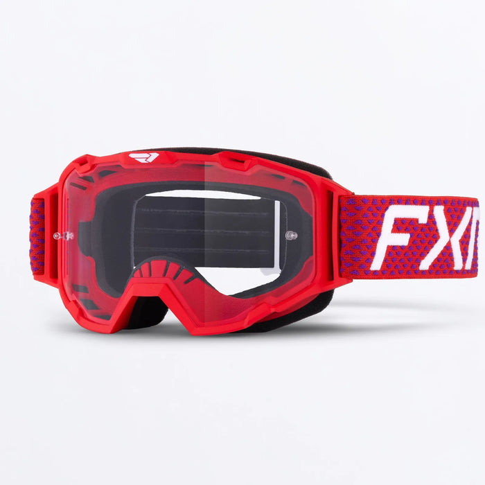 FXR Maverick Prime MX Goggle - Red/White, front view