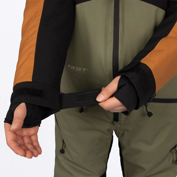 FXR Youth Vertical Monosuit - Moss/Umber/Stone, view 3