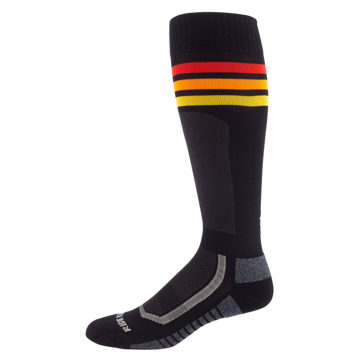 Klim Aggressor Vented Sock - Gameday - Black - Fiery Red - Ember Orange