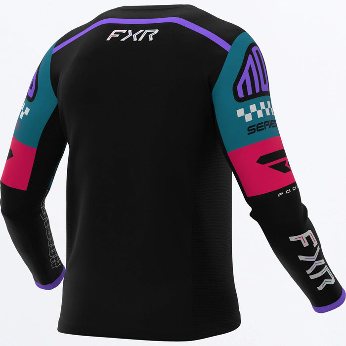FXR Podium Gladiator MX Jersey 2026 - Black/Coral/Teal, view 2