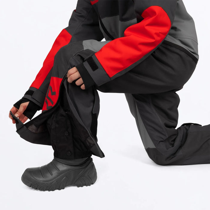 FXR Youth Vertical Monosuit - Ti/Asphalt/Red, view 3
