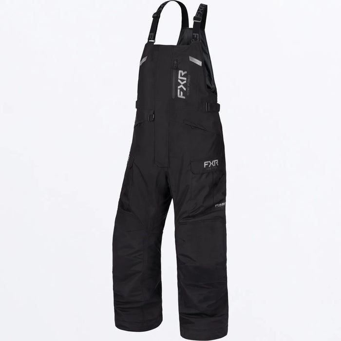 FXR Mens Excursion FX Bib Pant - Black, front view