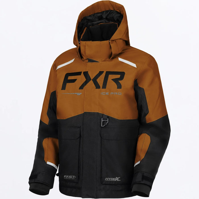 FXR Youth Excursion FX Jacket - Black/Umber, front view