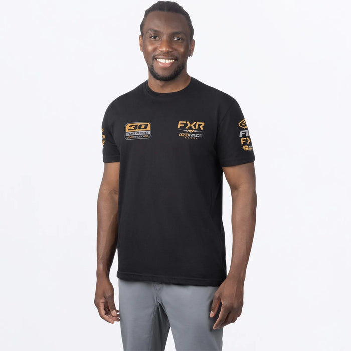 FXR Mens Race Division Premium T-Shirt - Black/Gold, front view