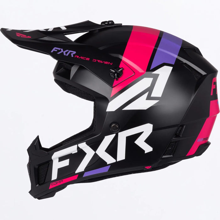 FXR Clutch MX Helmet - Razz/Lavender, view 2