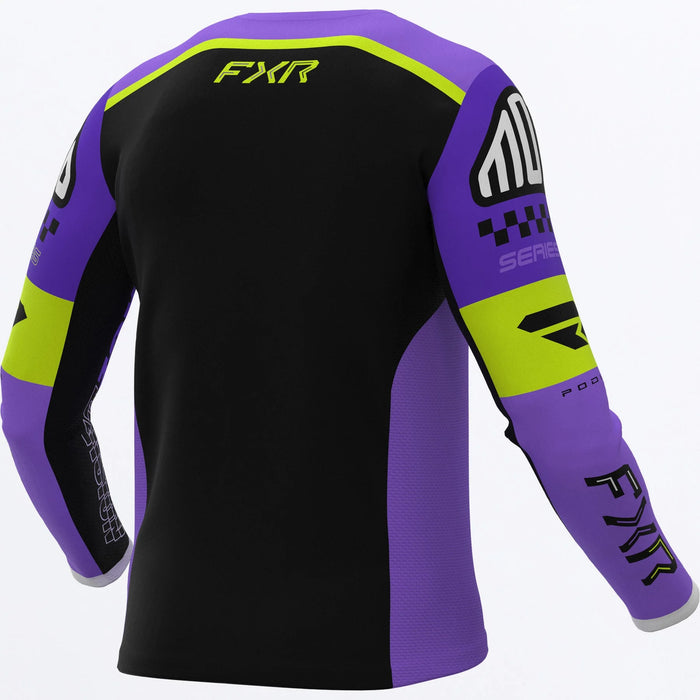 FXR Podium Gladiator MX Jersey 2026 - Purple/Black/HiVis, view 2
