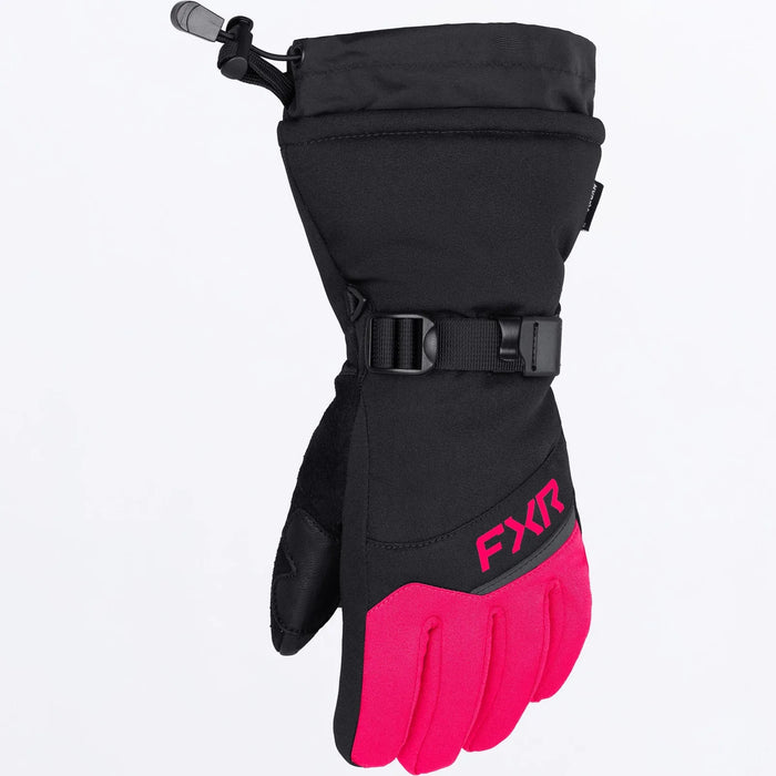 FXR Youth Helix Race Glove 2027 - Black/Razz, front view