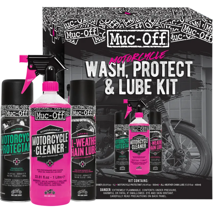 Muc-Off Motorcycle Wash / Protect & Lube Kit - Front