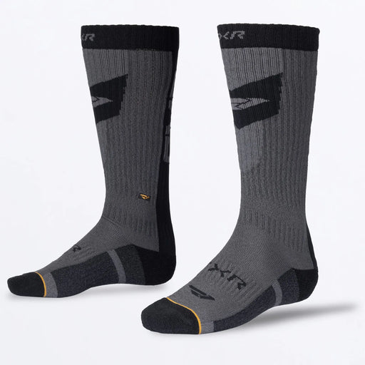 FXR Boost Performance Sock - Asphalt/Black, front view