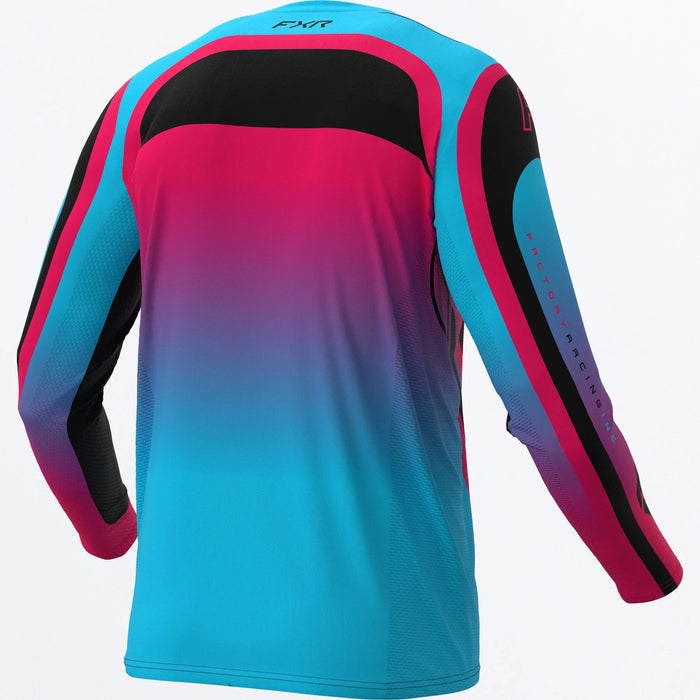 FXR Youth Podium MX Jersey 2027 - Black/Razz/Sky, view 2