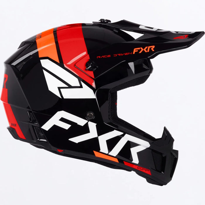 FXR Youth Clutch MX Helmet - Red/Orange, view 4