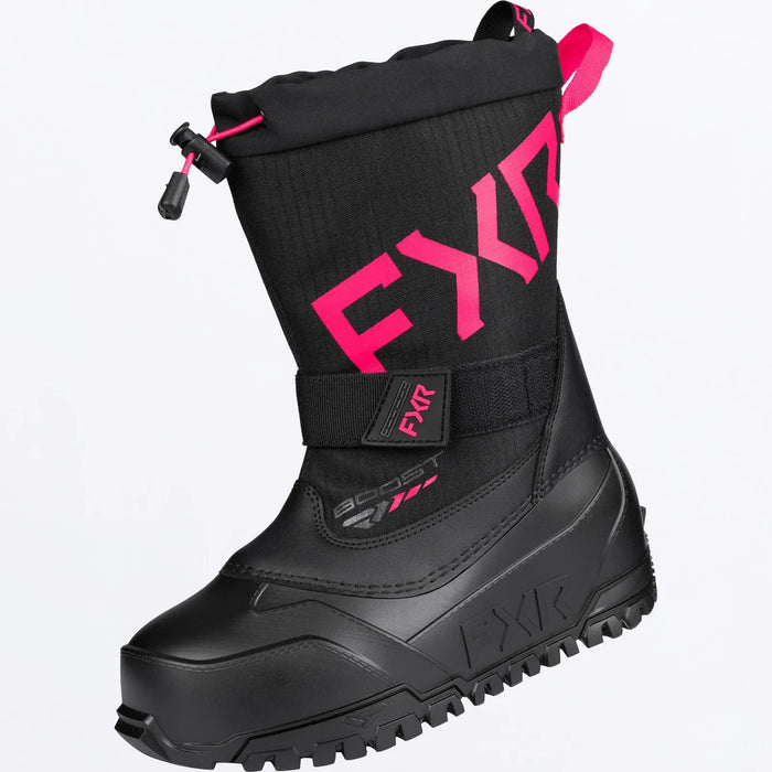 FXR Youth Boost Boot 2027 - Black/Razz, front view