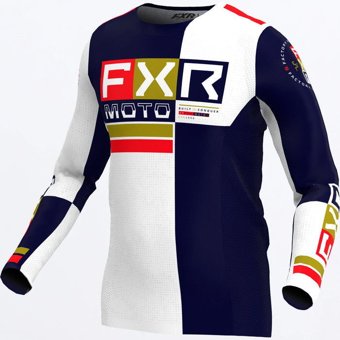 FXR Podium Pro Battalion MX Jersey - Navy/White/Red, front view