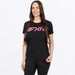 FXR Womens Mitered Premium T-Shirt - Black/Dusty Rose, front view