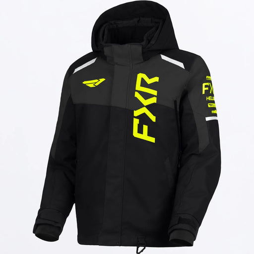 FXR Youth Helium Jacket 2027 - Black/Asphalt/HiVis, front view