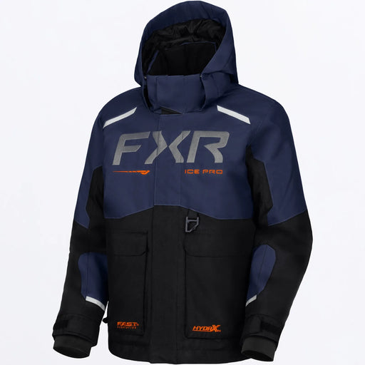 FXR Child Excursion FX Jacket - Black/Midnight, front view