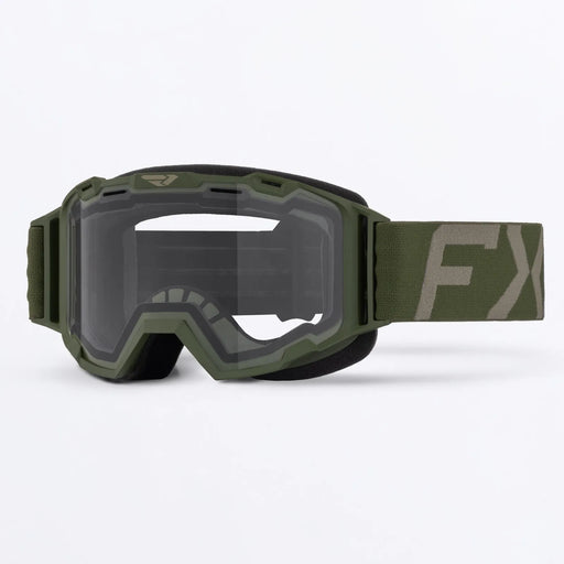 FXR Youth Maverick Clear Goggle 2027 - Army, front view