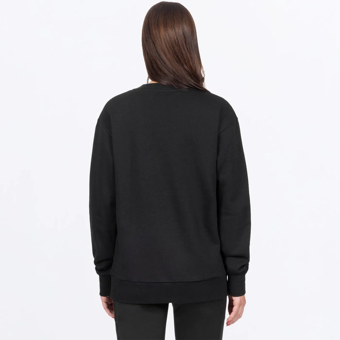 FXR Womens Mitered Cotton Crewneck Sweatshirt - Black/Grey, view 2