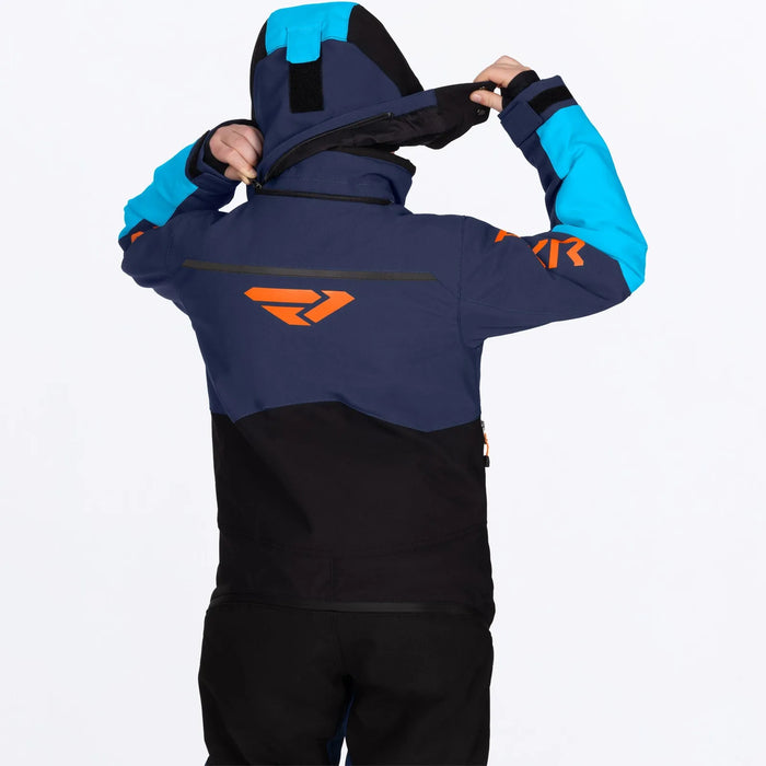 FXR Child Vertical Monosuit - Midnight/Blue/Orange, view 4