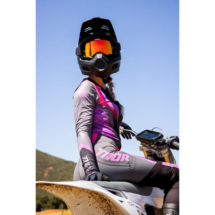 Thor Womens Sportmode Gloves - Black/Orchid - Lifestyle