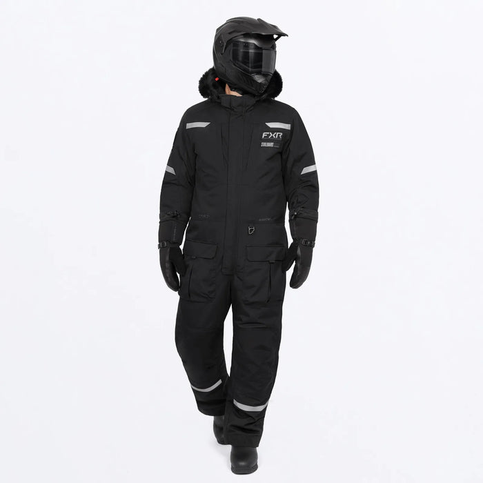 FXR Svalbard F.A.S.T. Insulated Monosuit - Black, front view