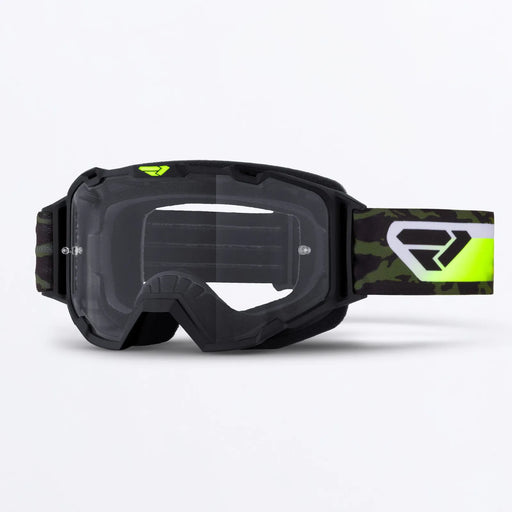 FXR Maverick Prime Youth MX Goggle - Army Camo/HiVis, front view