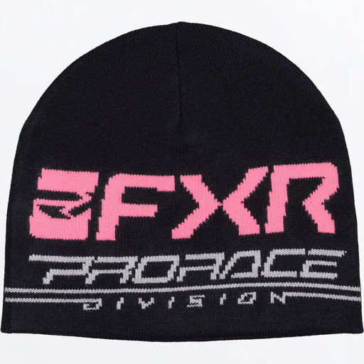 FXR Race Division Beanie - Black/Dusty Rose, front view