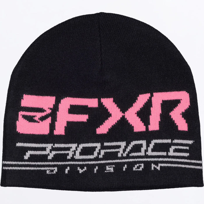 FXR Race Division Beanie - Black/Dusty Rose, front view