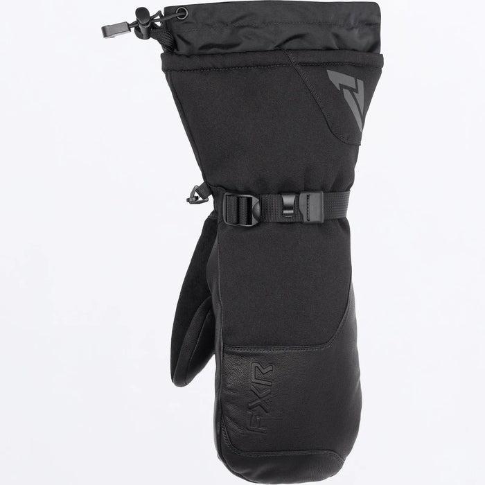 FXR Mens Hybrid Combat Mitt - Black, front view