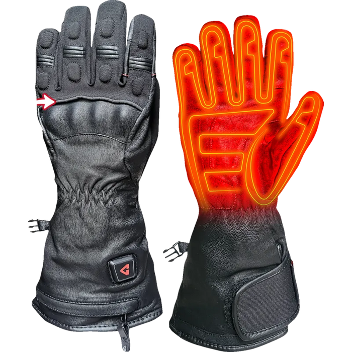 Gerbing Mens 7V Hard Knuckle Battery Heated Gloves - Black - Front