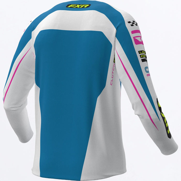 FXR Clutch Pro MX Jersey 2027 - Cerulean/White/Pink, view 2