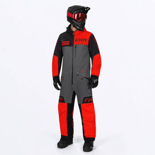 FXR Mens Revo Lite Monosuit - Red/Ti/Black, front view