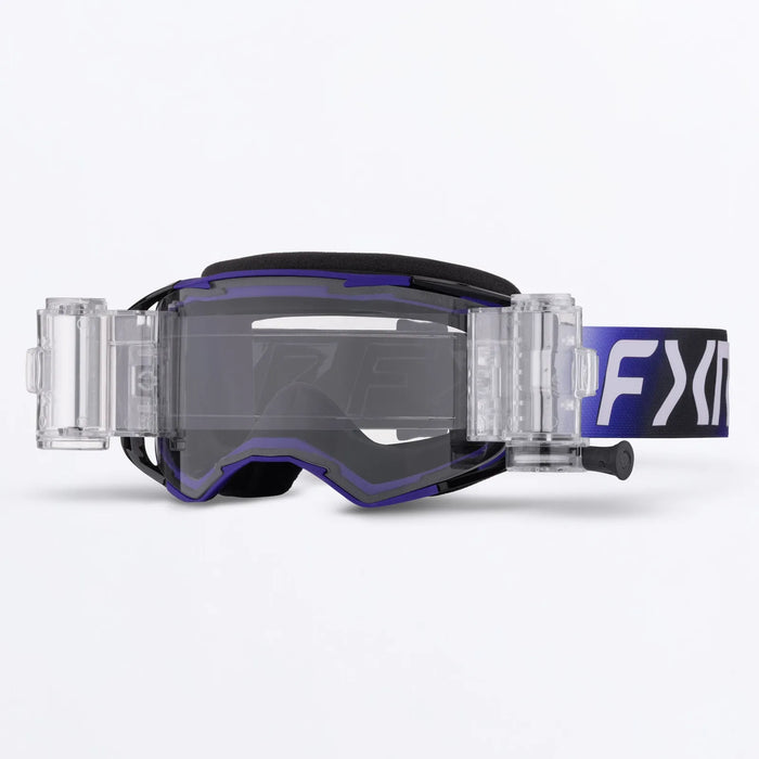 FXR FXR Factory Ride Roll-Off Goggle - Purple/Grey, front view