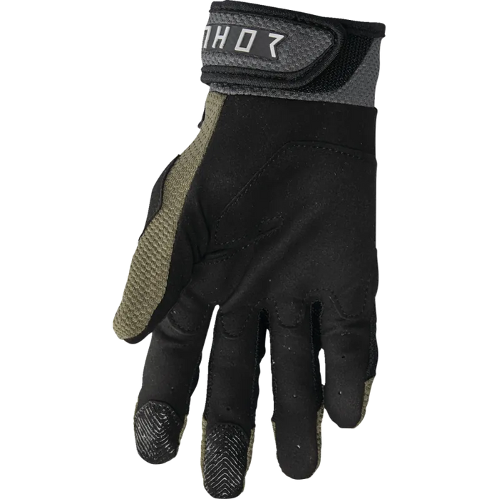 Thor Mens Terrain Gloves - Army/Charcoal - Back