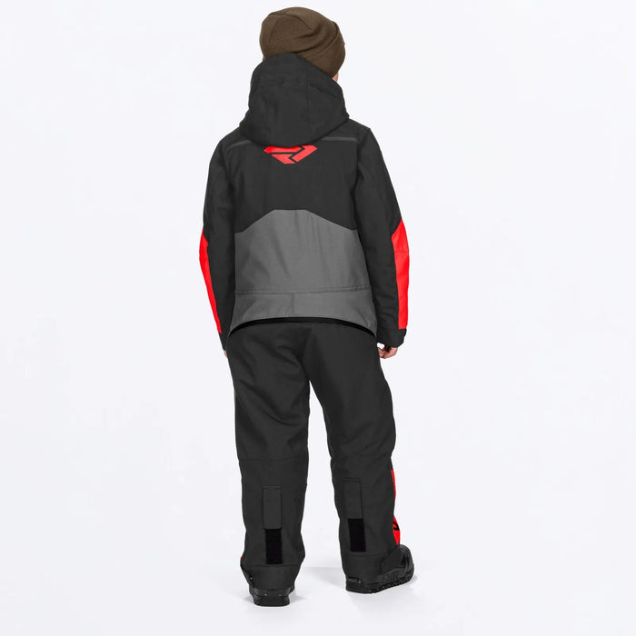 FXR Child Vertical Monosuit - Ti/Asphalt/Red, view 2