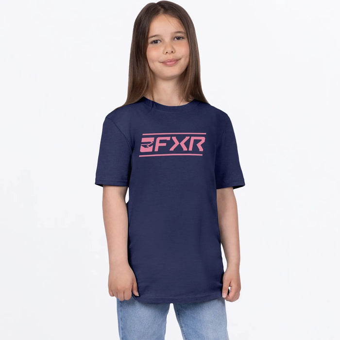 FXR Youth Victory Premium T-Shirt - Navy/Dusty Rose, view 2