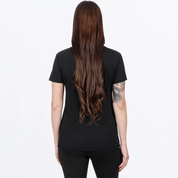 FXR Womens Mitered Premium T-Shirt - Black/Dusty Rose, view 2