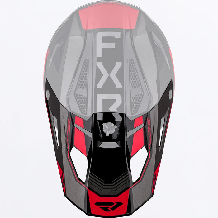 FXR Apex Snow Helmet Peak - Red, front view