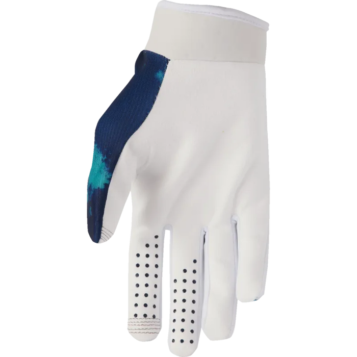 Thor Youth Launchmode Gloves - Bleach White/Aqua - Back
