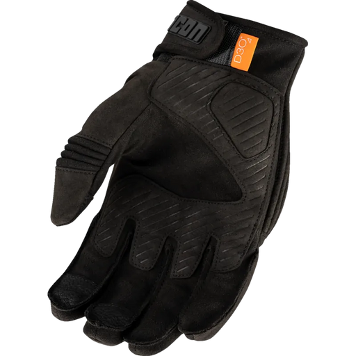 Icon Mens Long Track CX Gloves - Black - Back