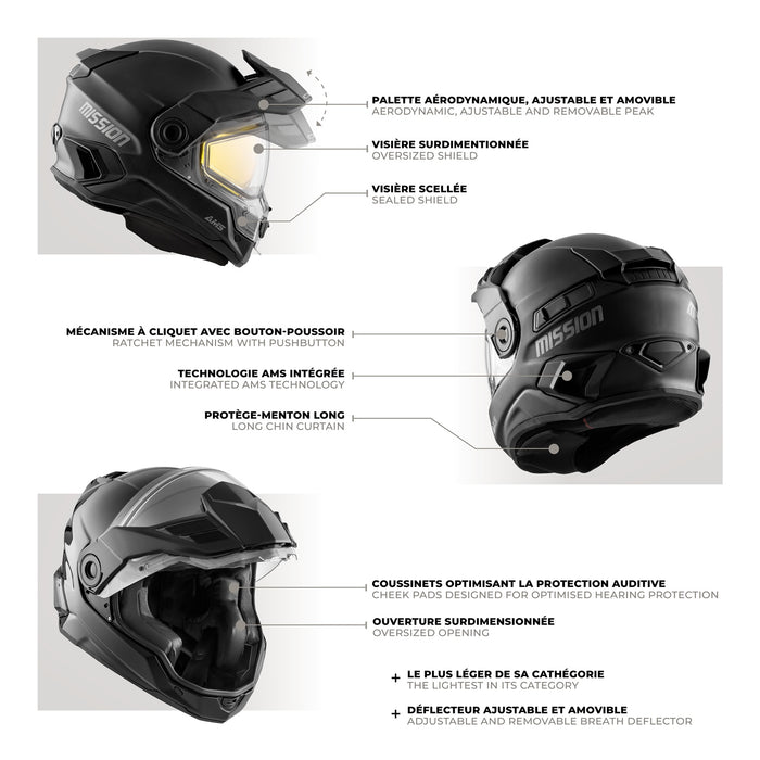 CKX Mission AMS Solid Helmet with Double Shield