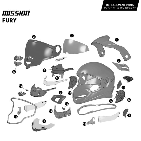 CKX Mission AMS Fury Full-Face Carbon Fiber Helmet with Electric Double Lens