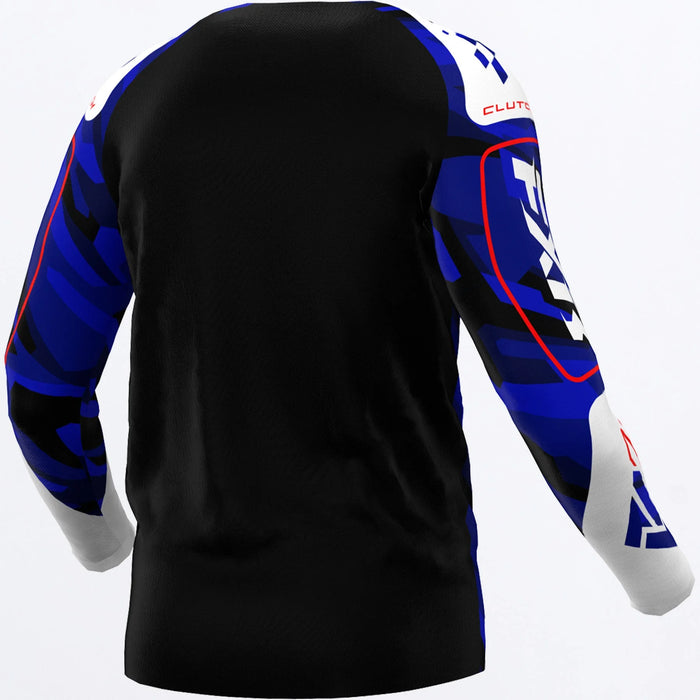 FXR Youth Clutch MX Jersey 2025 - Blue Camo/Red, view 2