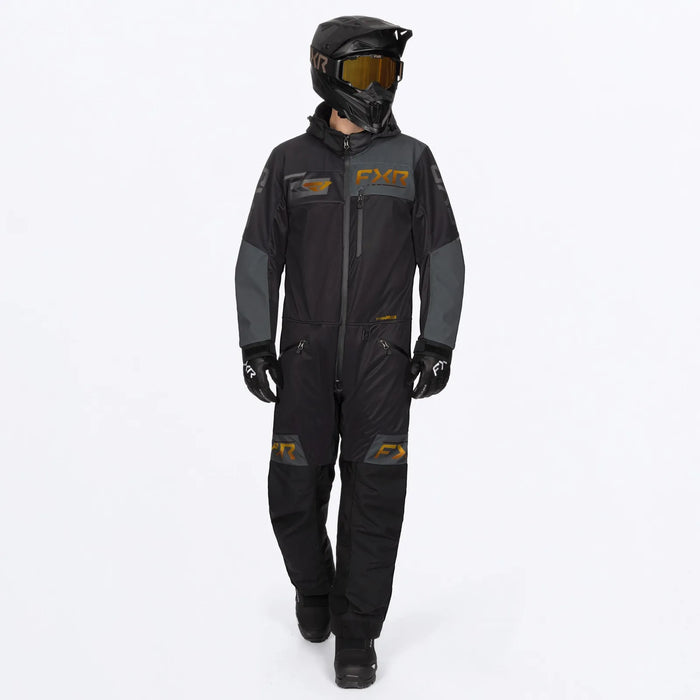 FXR Mens Revo Lite Monosuit - Black/Asphalt/Kash, front view