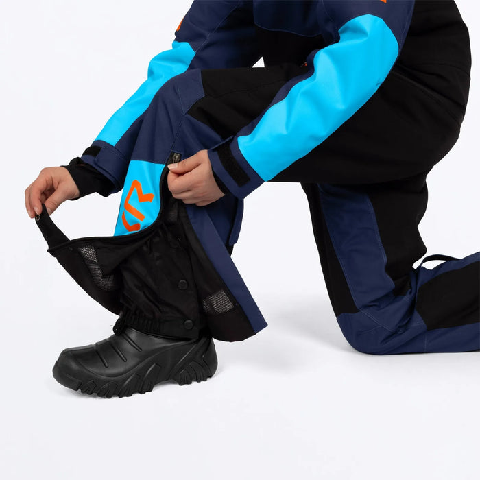 FXR Youth Vertical Monosuit - Midnight/Blue/Orange, view 5