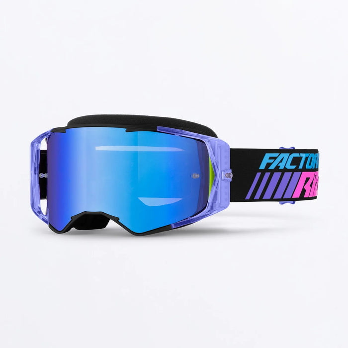 FXR Factory Ride MX Goggle - Black/Sky/Purple, front view