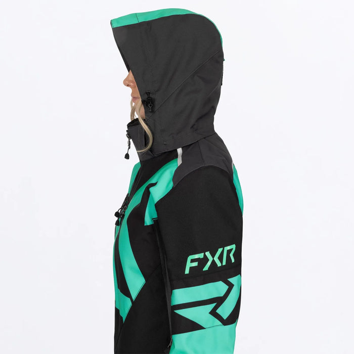 FXR Womens Cold Cross CX Lite Monosuit 2027 - Black/Asphalt/Mint, view 10