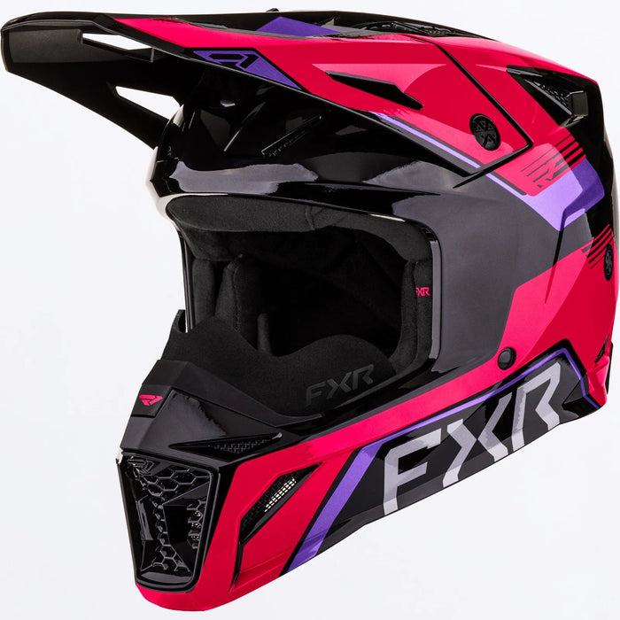 FXR Youth Apex Snow Helmet - Razz, front view