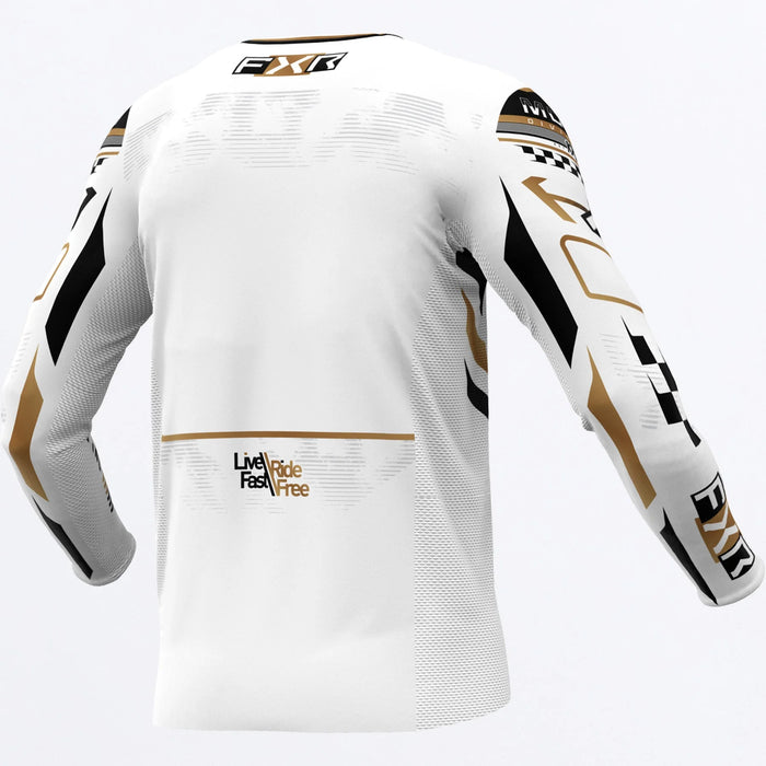 FXR Podium Gladiator MX Jersey 2025 - White/Black/Gold, view 2